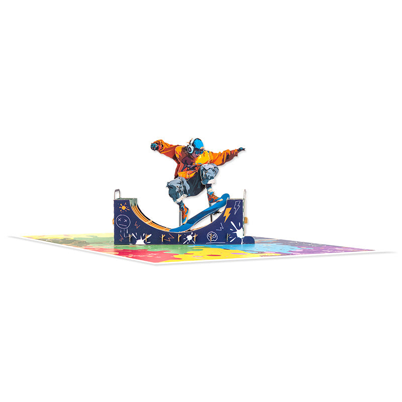 3D Pop-Up Skateboard Card