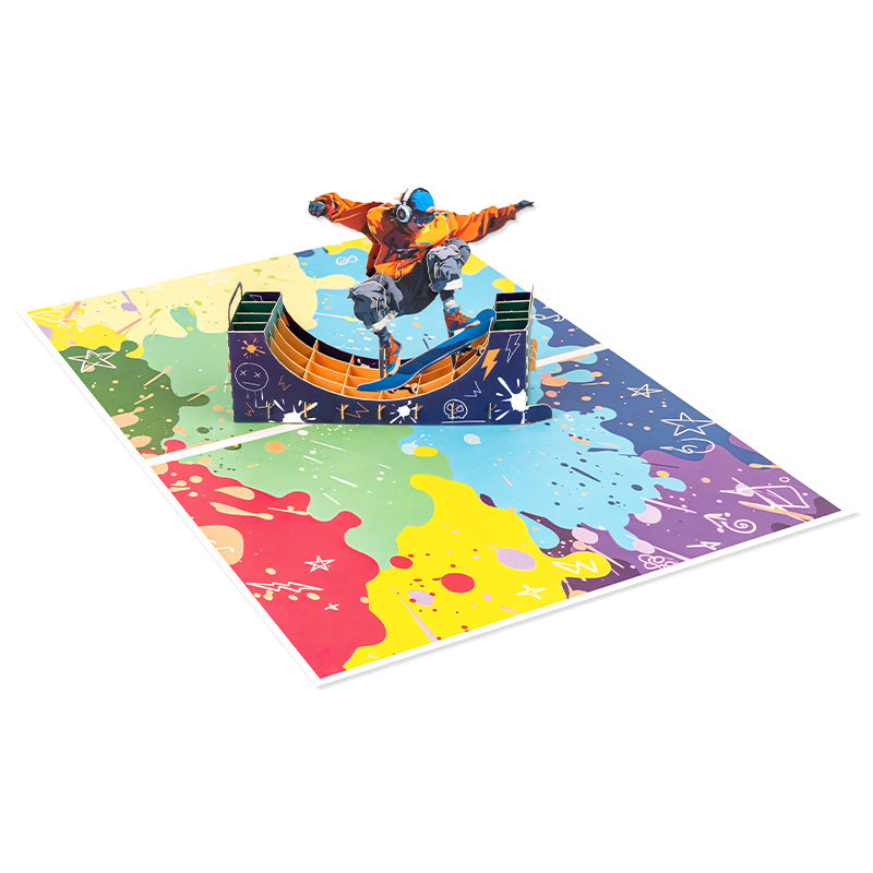 3D Pop-Up Skateboard Card