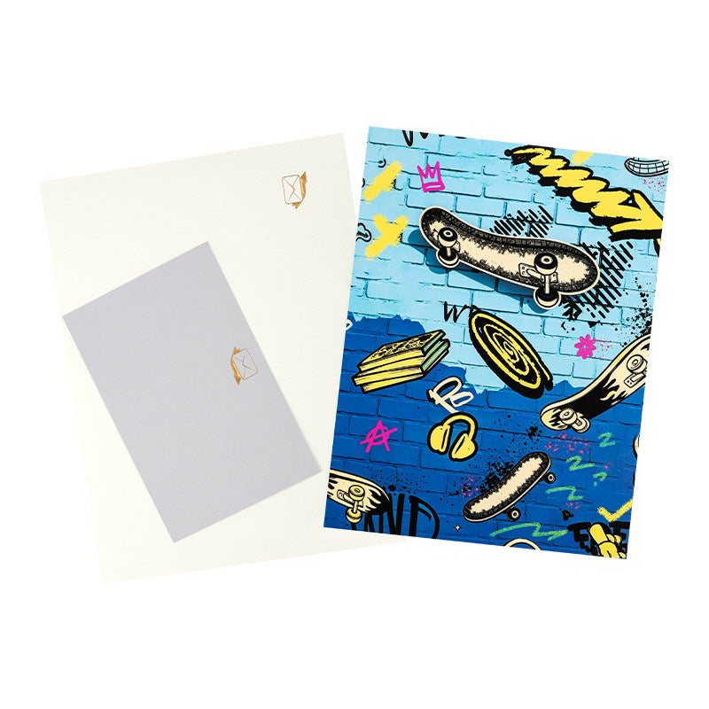 3D Pop-Up Skateboard Card