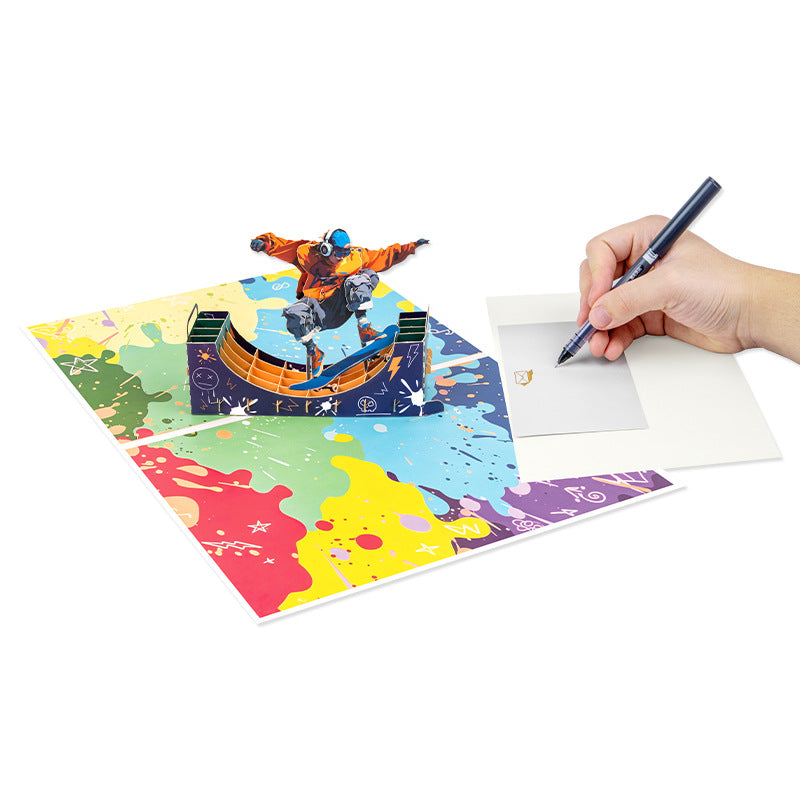 3D Pop-Up Skateboard Card
