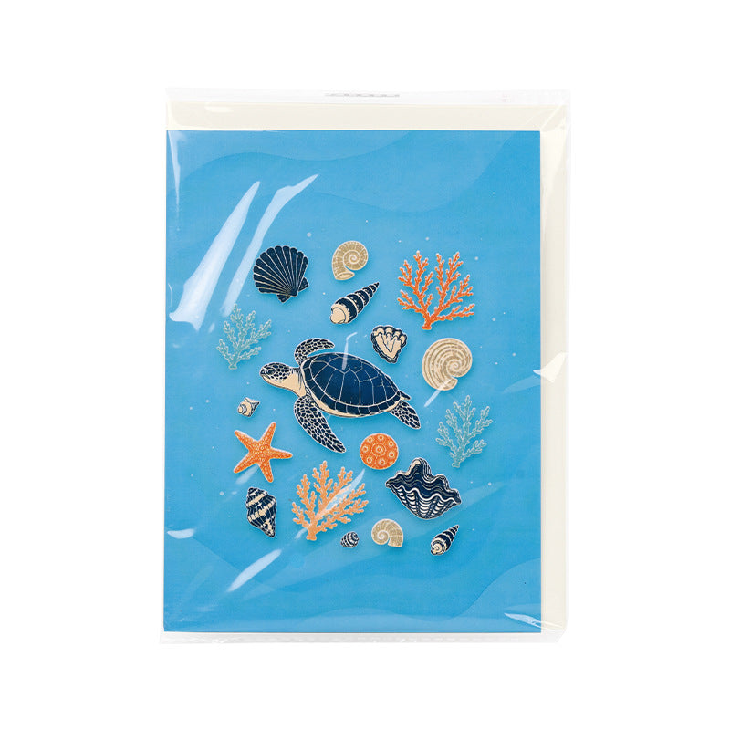 3D Pop-up Sea Turtles and Coral Greeting Cards Ocean Theme Birthday Card – Handmade Holiday Gift with Blank Note Card Envelope