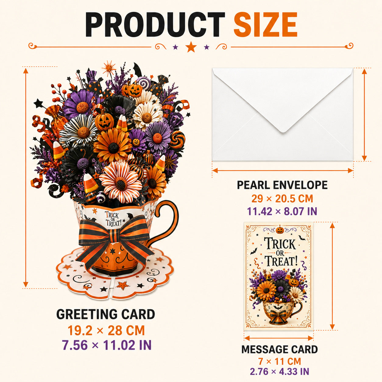 3D Pop Up Teacup Bouquet Greeting Card – Paper Cut Flower Centerpiece with Note Card & Pearlescent Envelope, Christmas/ Halloween/ General Holiday Table Decor