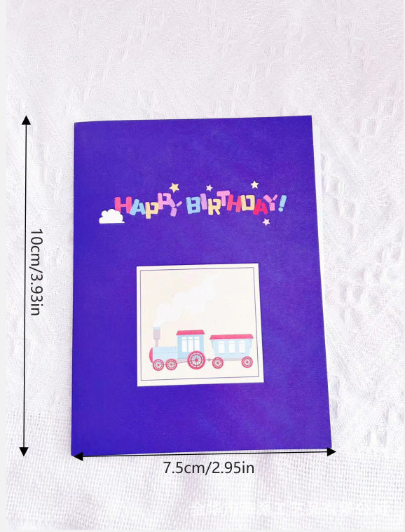 3D Pop Up Birthday Card Purple Music Speaker Handmade Gift Box Card