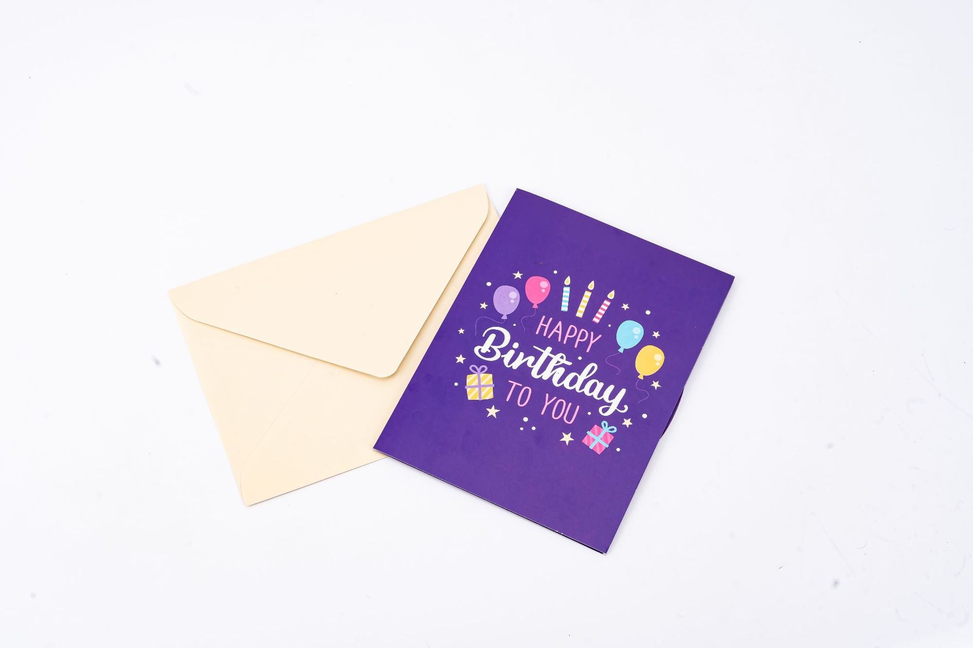 3D Pop Up Birthday Card Purple Music Speaker Handmade Gift Box Card