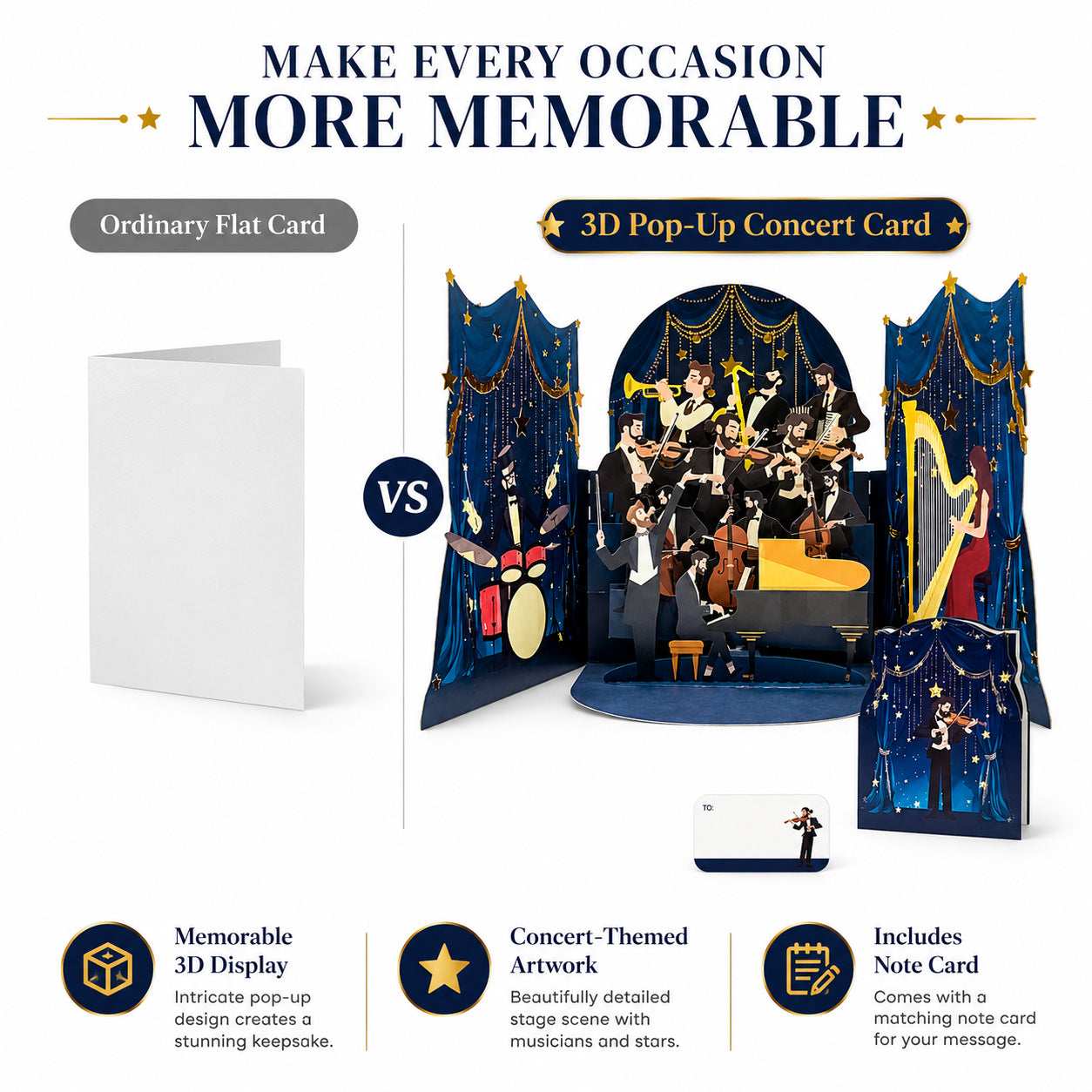 3D Pop Up Concert Hall Birthday Cards for Audiophiles/ Musicians / Singers / Music Enthusiast Popup Greeting Card