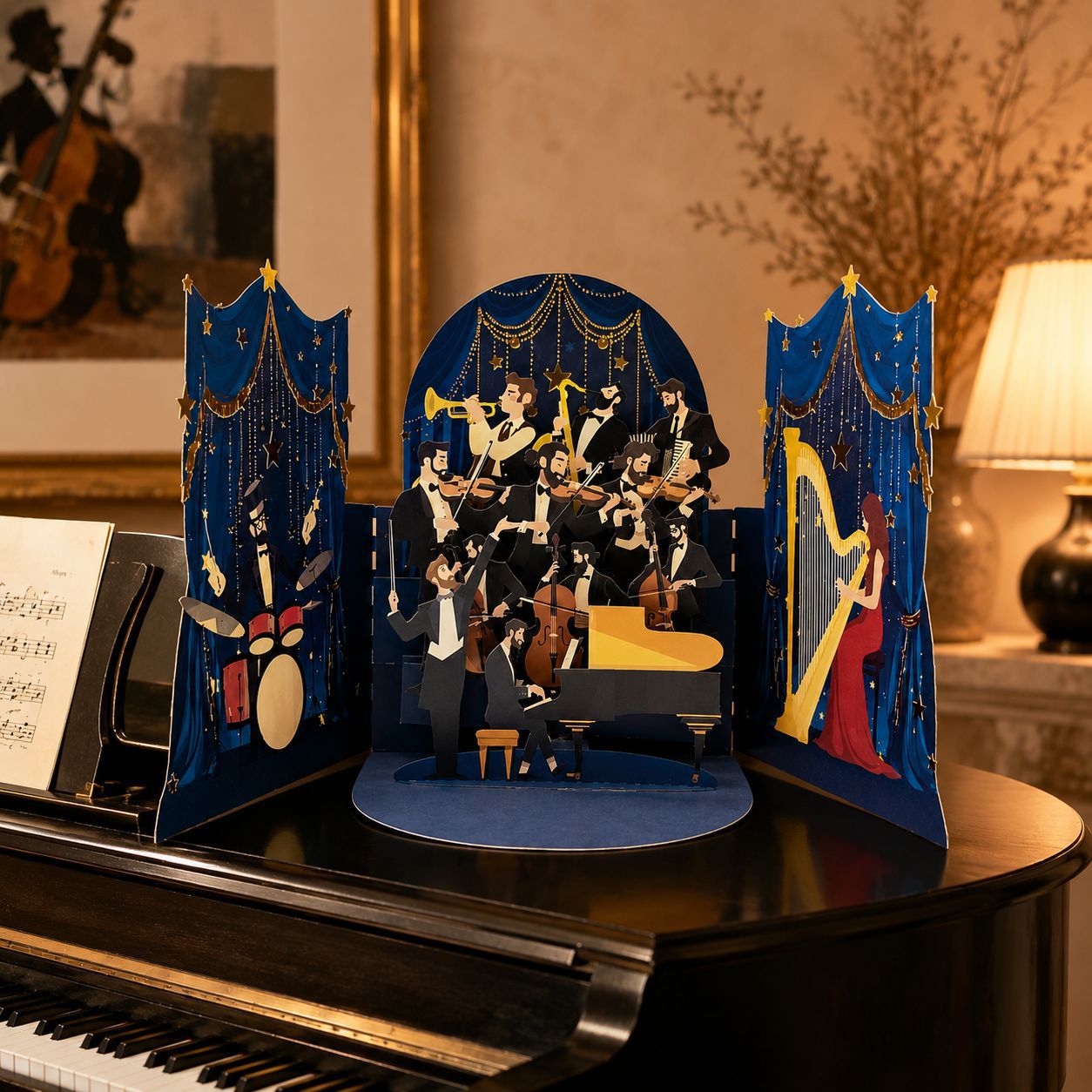 3D Pop Up Concert Hall Birthday Cards for Audiophiles/ Musicians / Singers / Music Enthusiast Popup Greeting Card