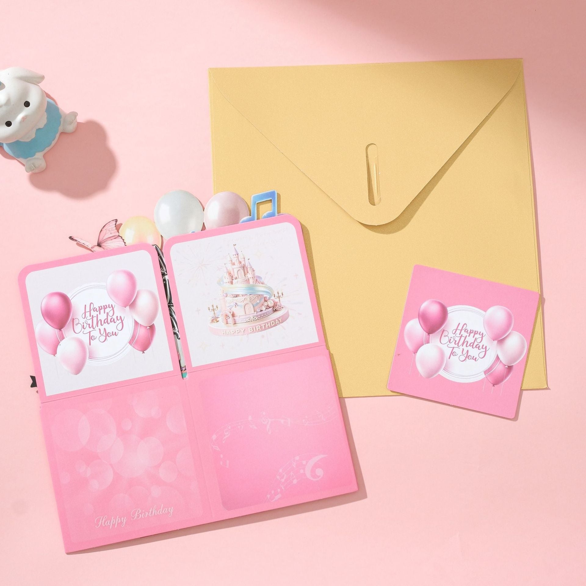 2026 New 3D Pop-Up Happy Birthday Cards, Purple Pink/ Black-Gold Birthday Greeting Cards for Men/ Women/Kids with Note Card