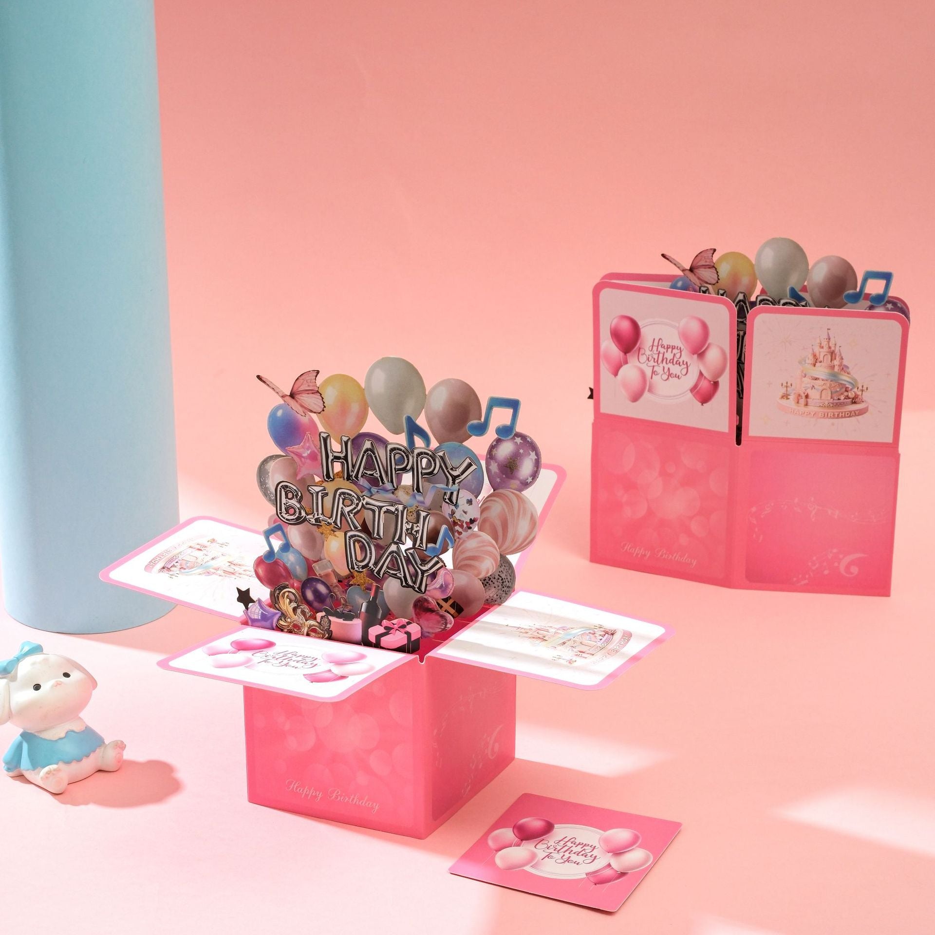 2026 New 3D Pop-Up Happy Birthday Cards, Purple Pink/ Black-Gold Birthday Greeting Cards for Men/ Women/Kids with Note Card