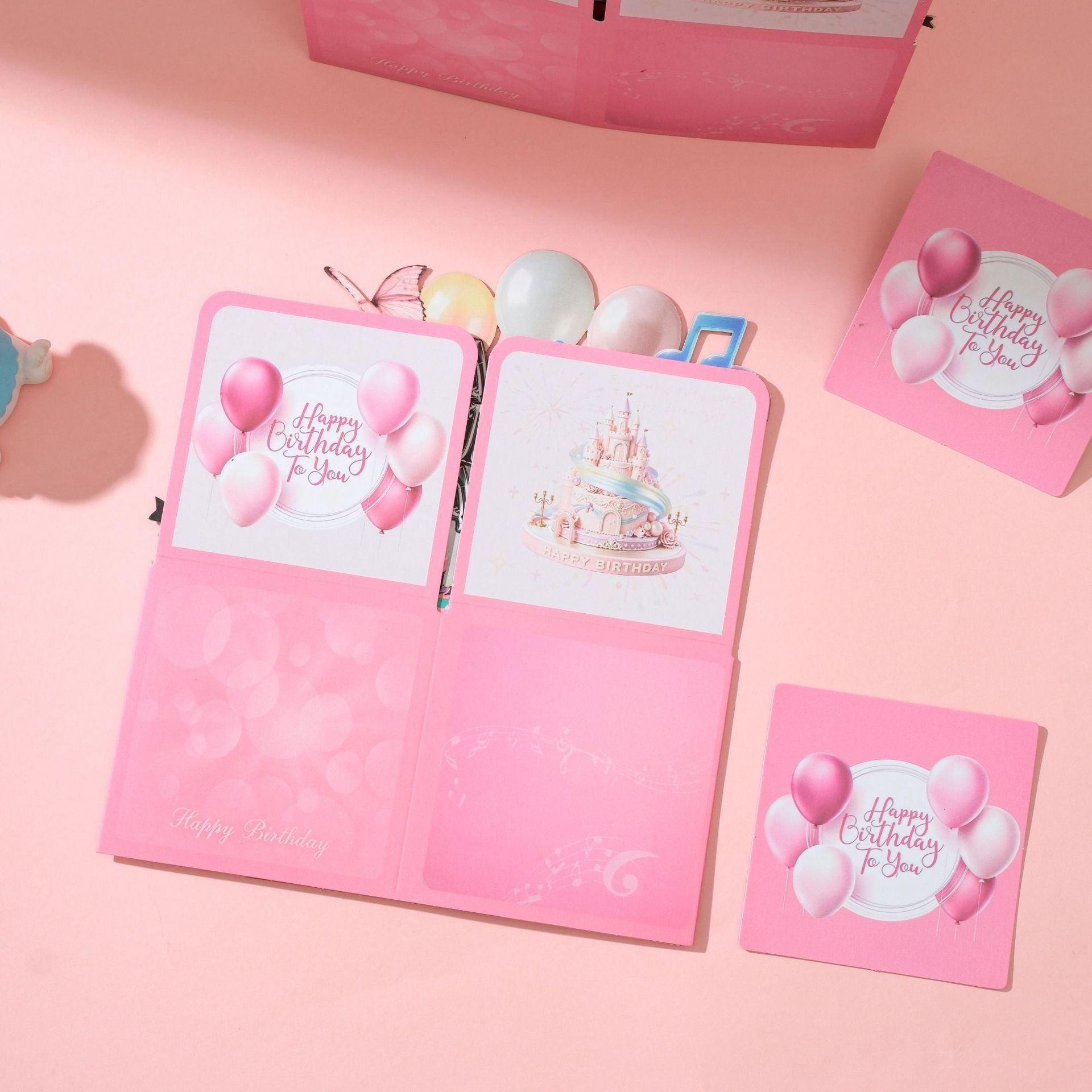 2026 New 3D Pop-Up Happy Birthday Cards, Purple Pink/ Black-Gold Birthday Greeting Cards for Men/ Women/Kids with Note Card