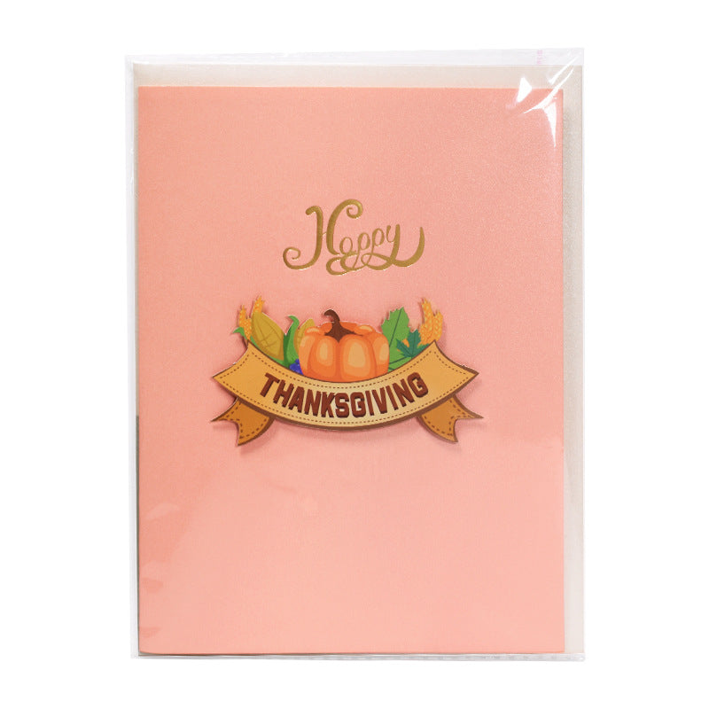 Pumpkin Turkey Thanksgiving Greeting Card 3D Pop up  Holiday Card