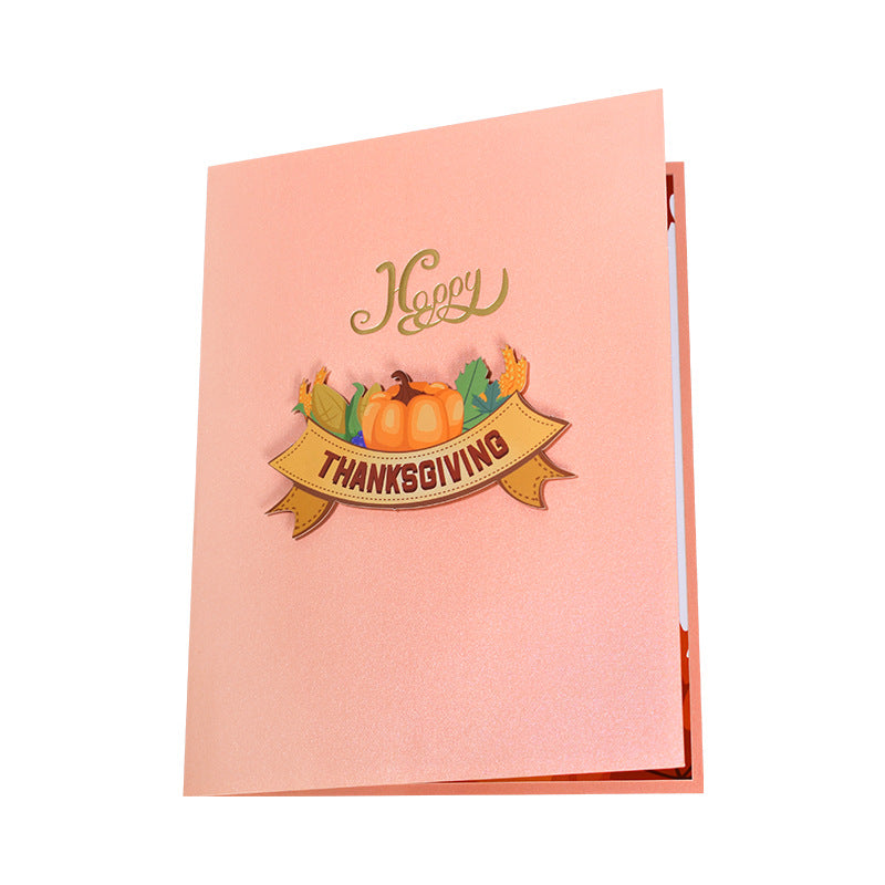 Pumpkin Turkey Thanksgiving Greeting Card 3D Pop up  Holiday Card