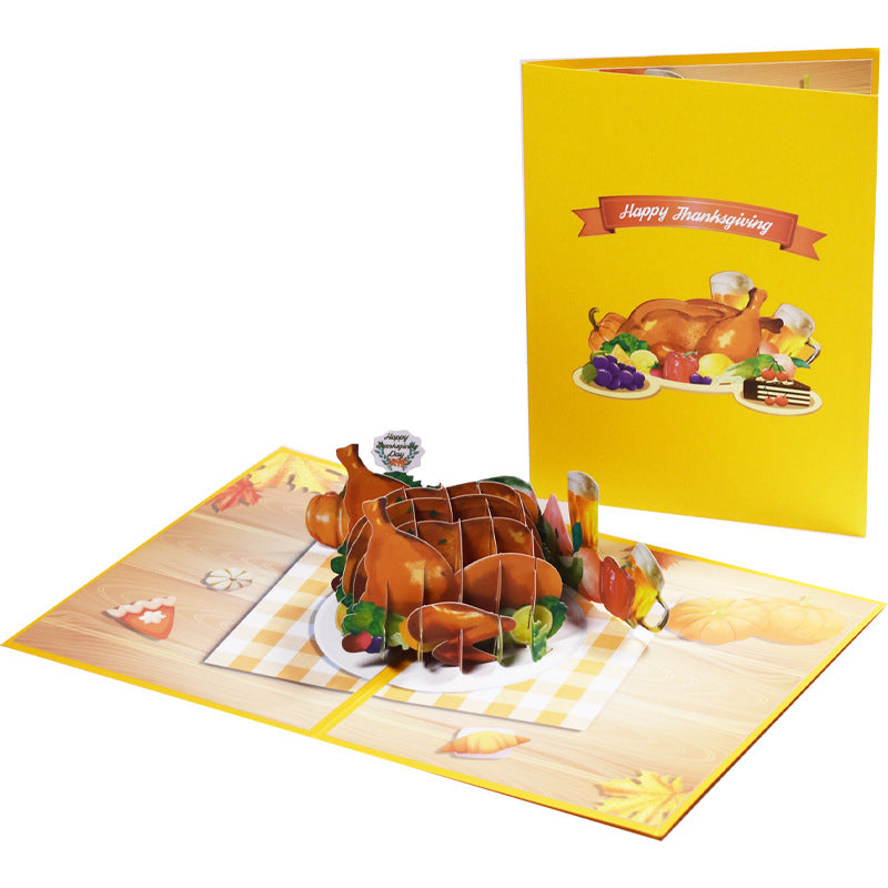 Pumpkin Turkey Thanksgiving Greeting Card 3D Pop up  Holiday Card