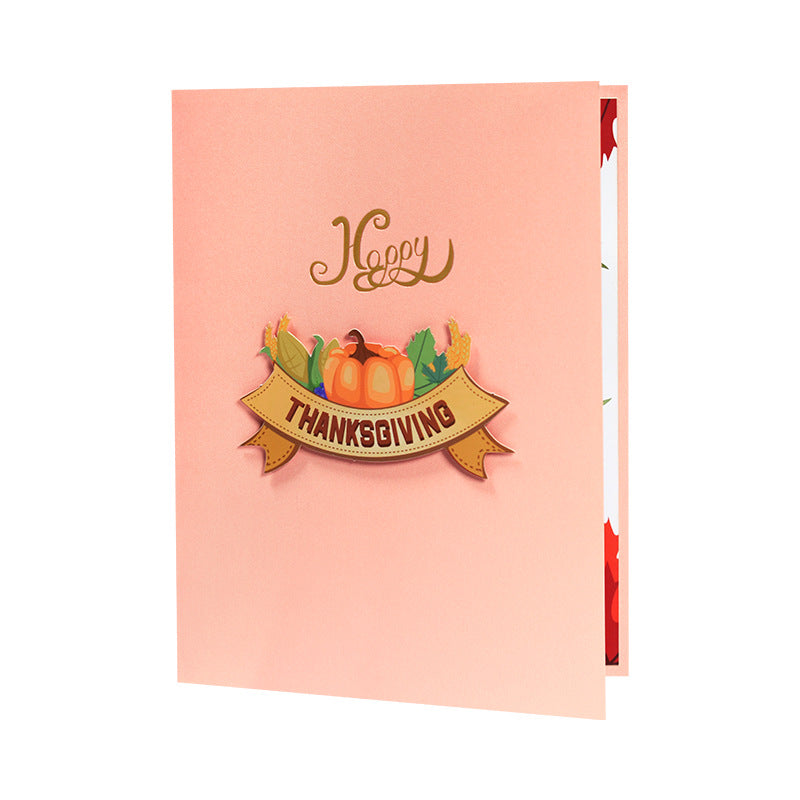 Pumpkin Turkey Thanksgiving Greeting Card 3D Pop up  Holiday Card