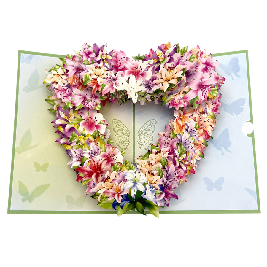 3D Flower Heart Greeting Cards with Envelope & Message Card, Paper Card Oranment for Graduation, Teacher's Day, Birthday, Anniversary