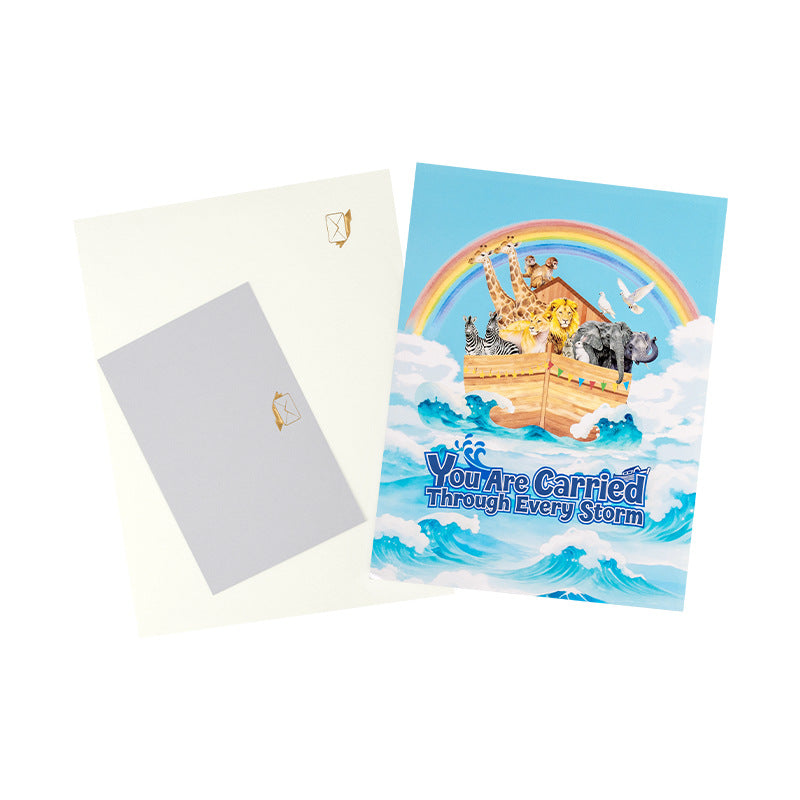 3D Popup Noah's Ark Greeting Card – Inspirational, Handmade Gift, Business Thank-You Card