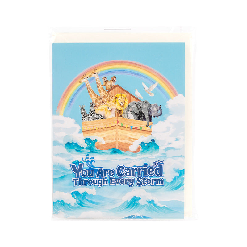 3D Popup Noah's Ark Greeting Card – Inspirational, Handmade Gift, Business Thank-You Card