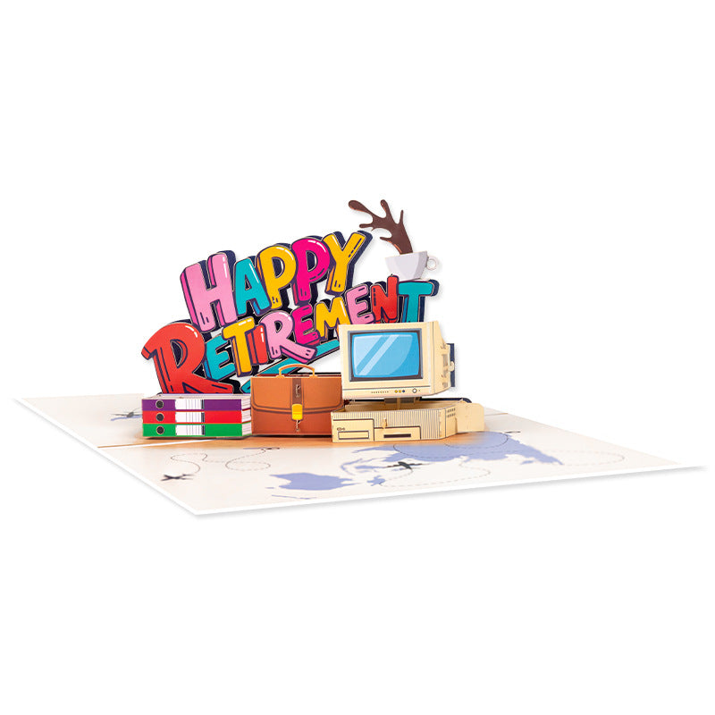 3D Pop-Up Happy Retirement Greeting Card