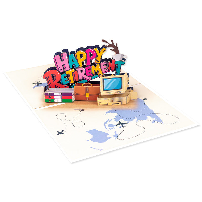 3D Pop-Up Happy Retirement Greeting Card