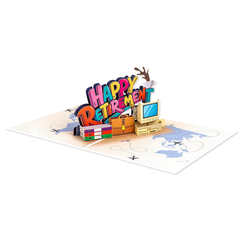 3D Pop-Up Happy Retirement Greeting Card