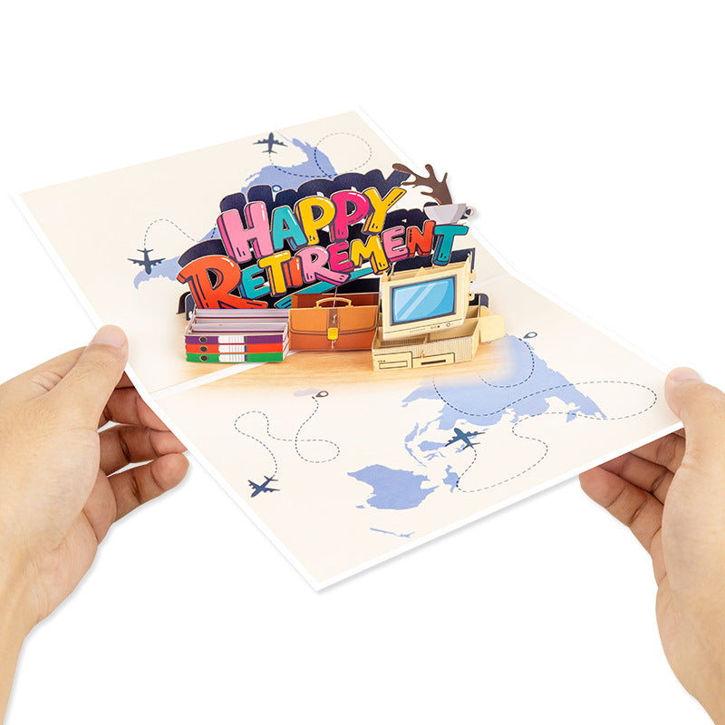 3D Pop-Up Happy Retirement Greeting Card