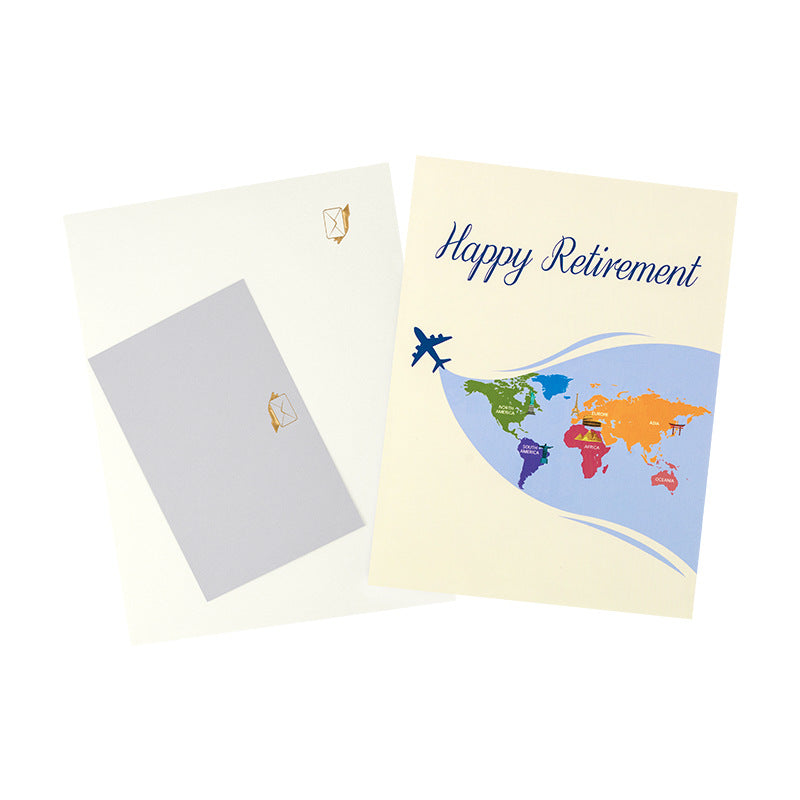 3D Pop-Up Happy Retirement Greeting Card