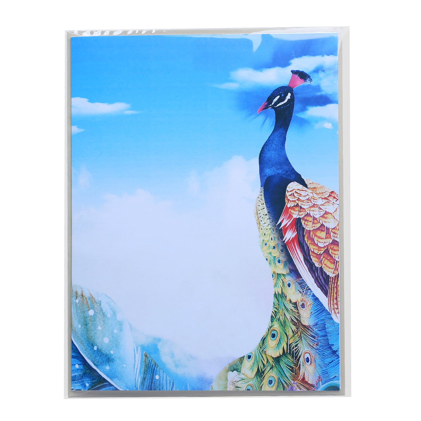 3D Pop-Up Peacock Greeting Card with Cherry Blossoms