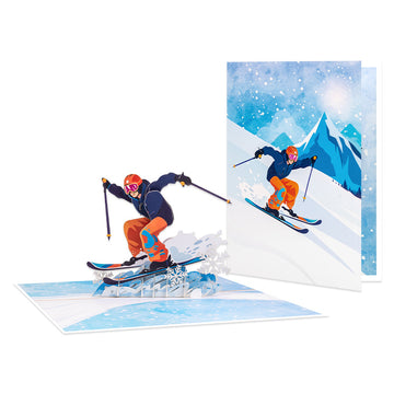 3D Pop-Up Skiing Card
