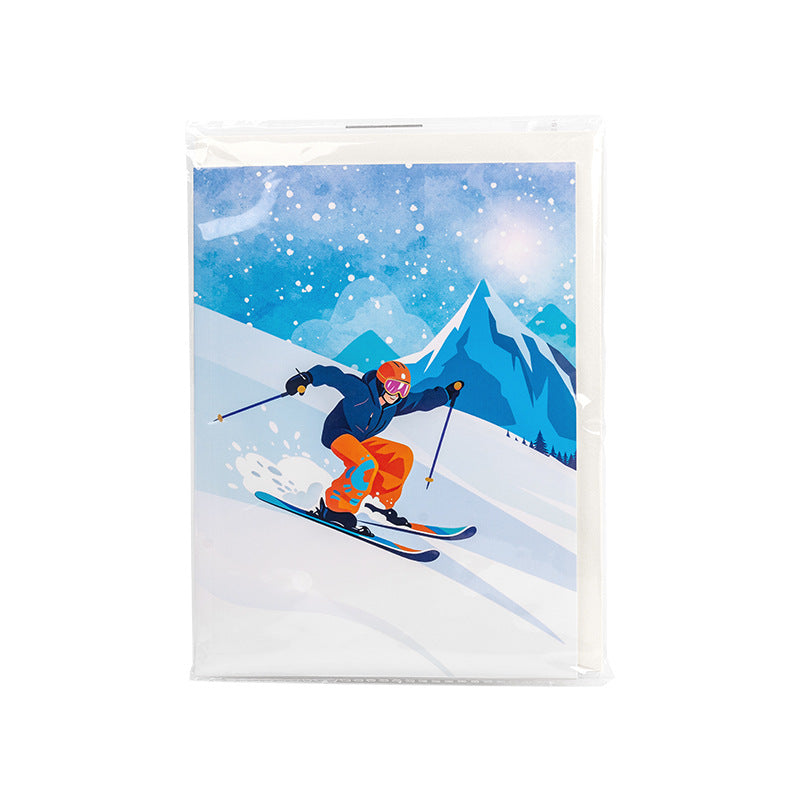 3D Pop-Up Skiing Card