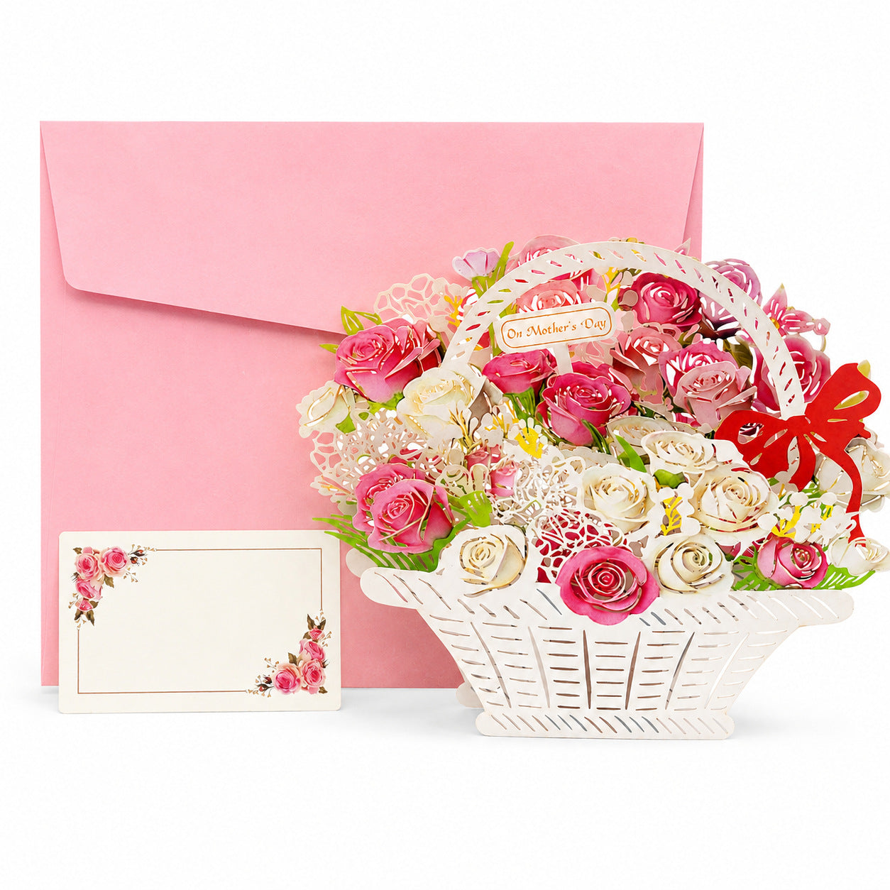 3D Pop Up Flower Basket Greeting Cards for Mother's Day, Happy Birthday Gifts for Mom
