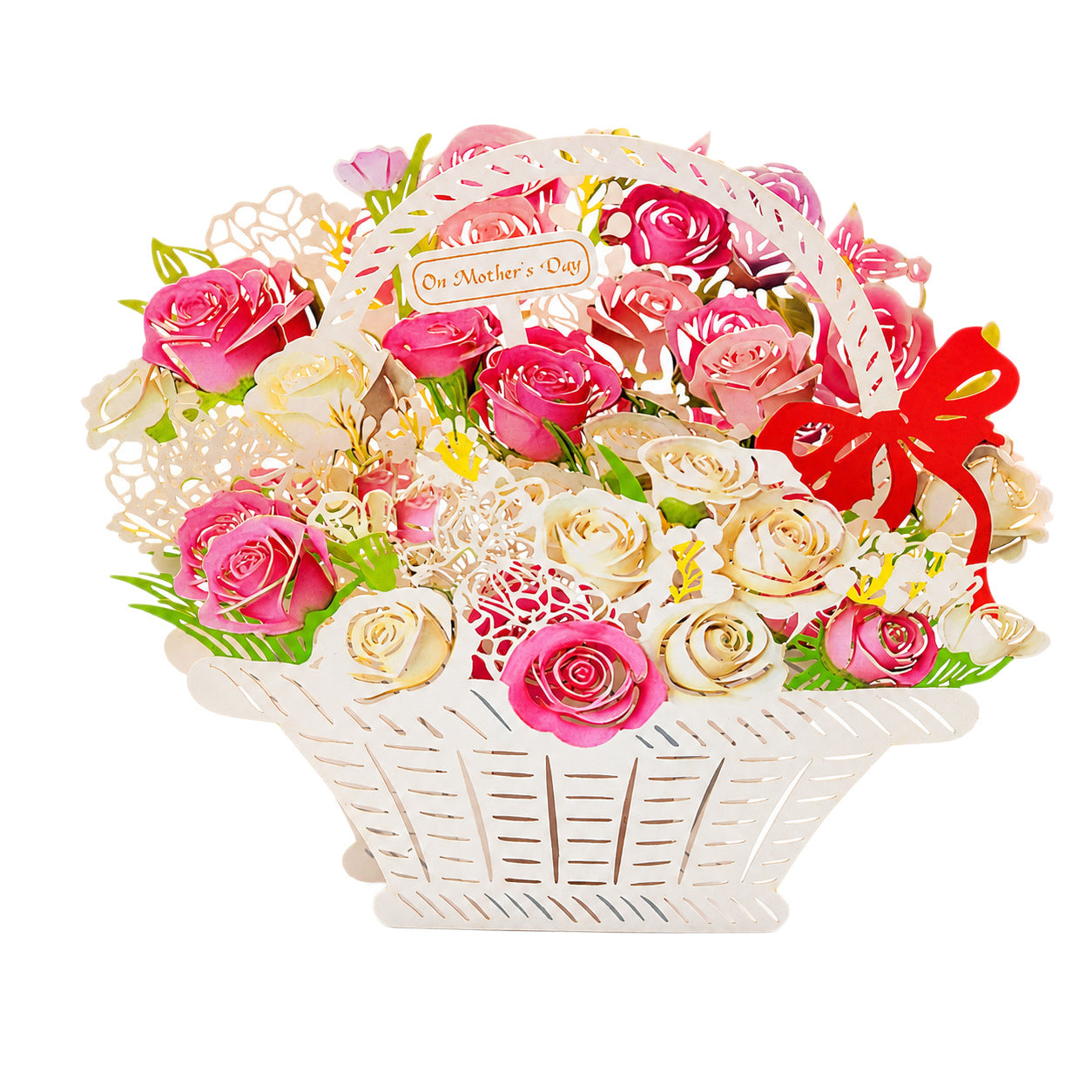3D Pop Up Flower Basket Greeting Cards for Mother's Day, Happy Birthday Gifts for Mom