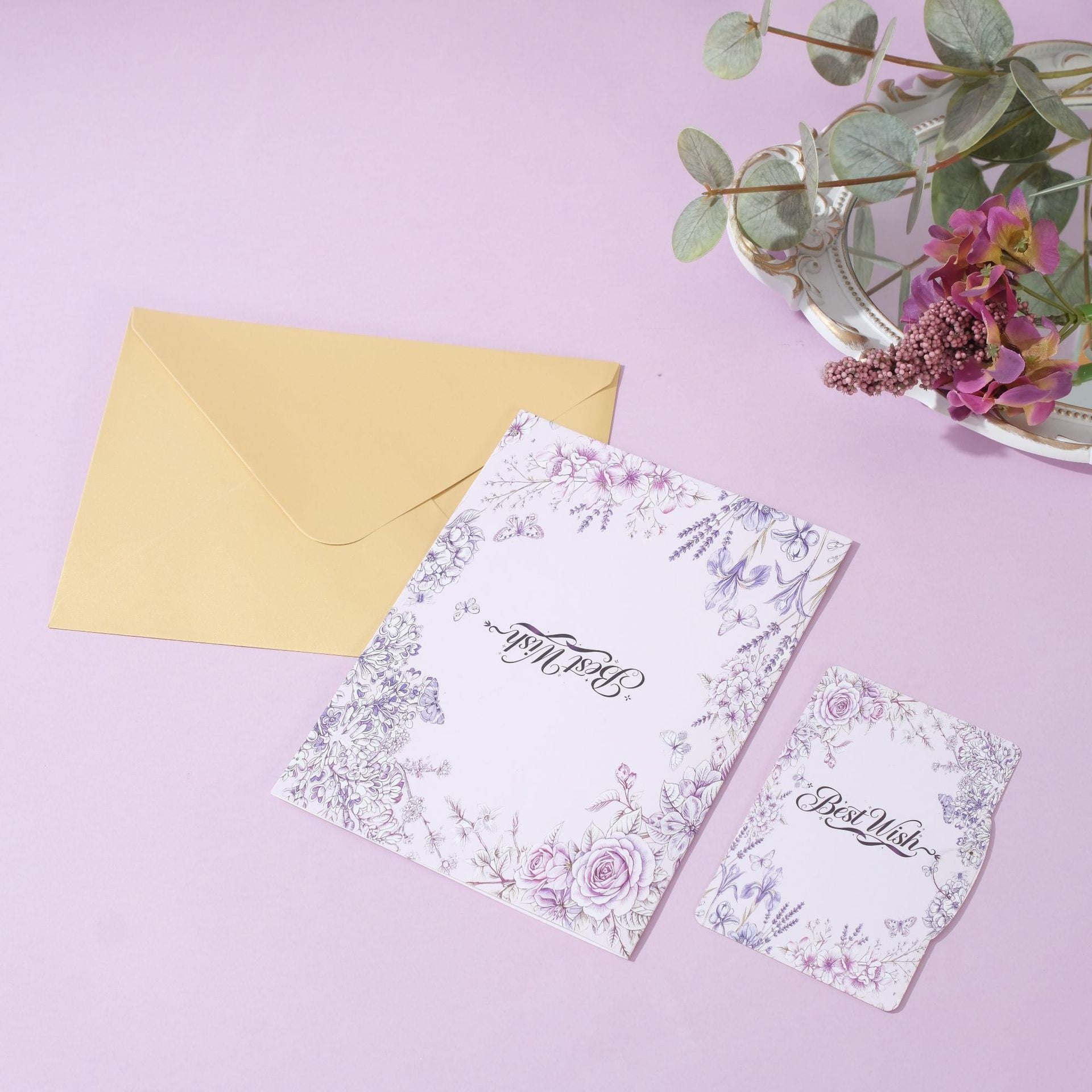 3D Pop Up Butterfly Flower Card - Handcrafted Laser-Cut Floral Greeting Cards with Note Card & Envelope for Birthday, Mother's Day, Anniversary & All Occasions