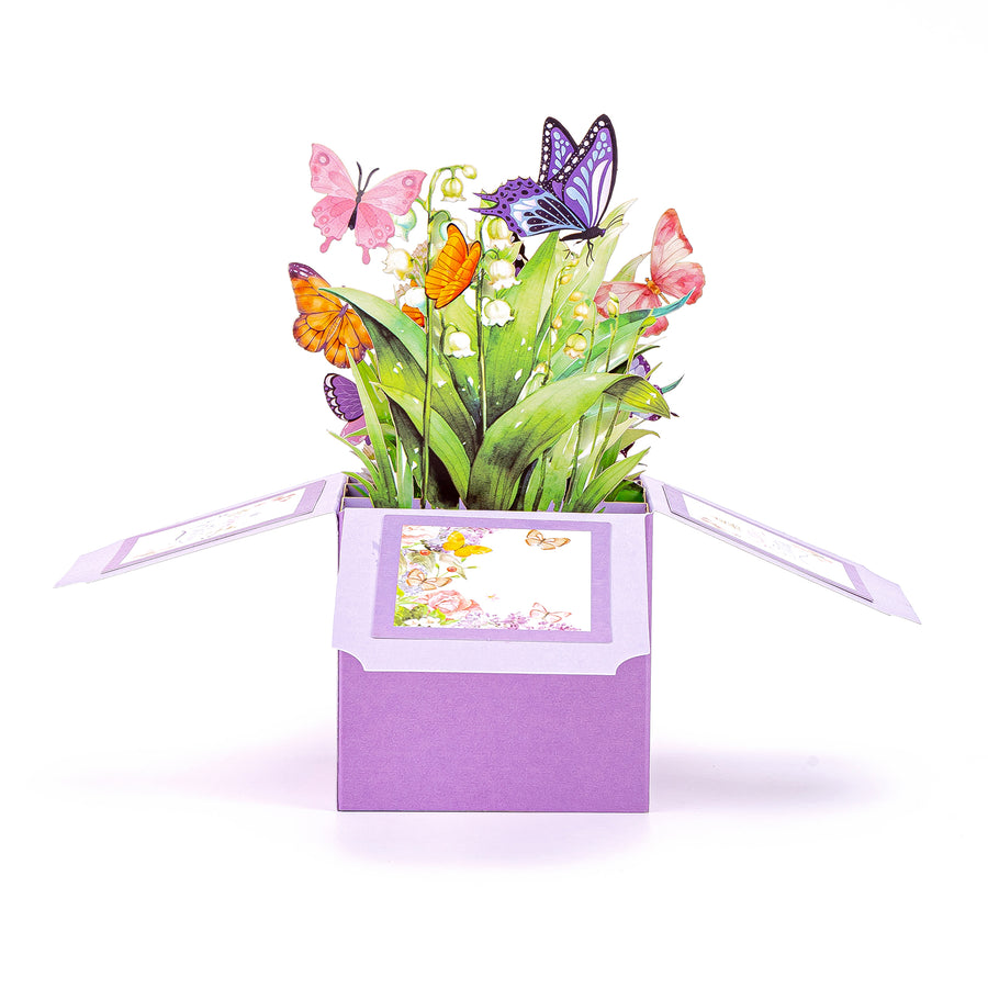 Purple Happy Birthday Cards, 3D Pop Up Birthday Greeting Card Gift for Adults and Kids with Envelopes