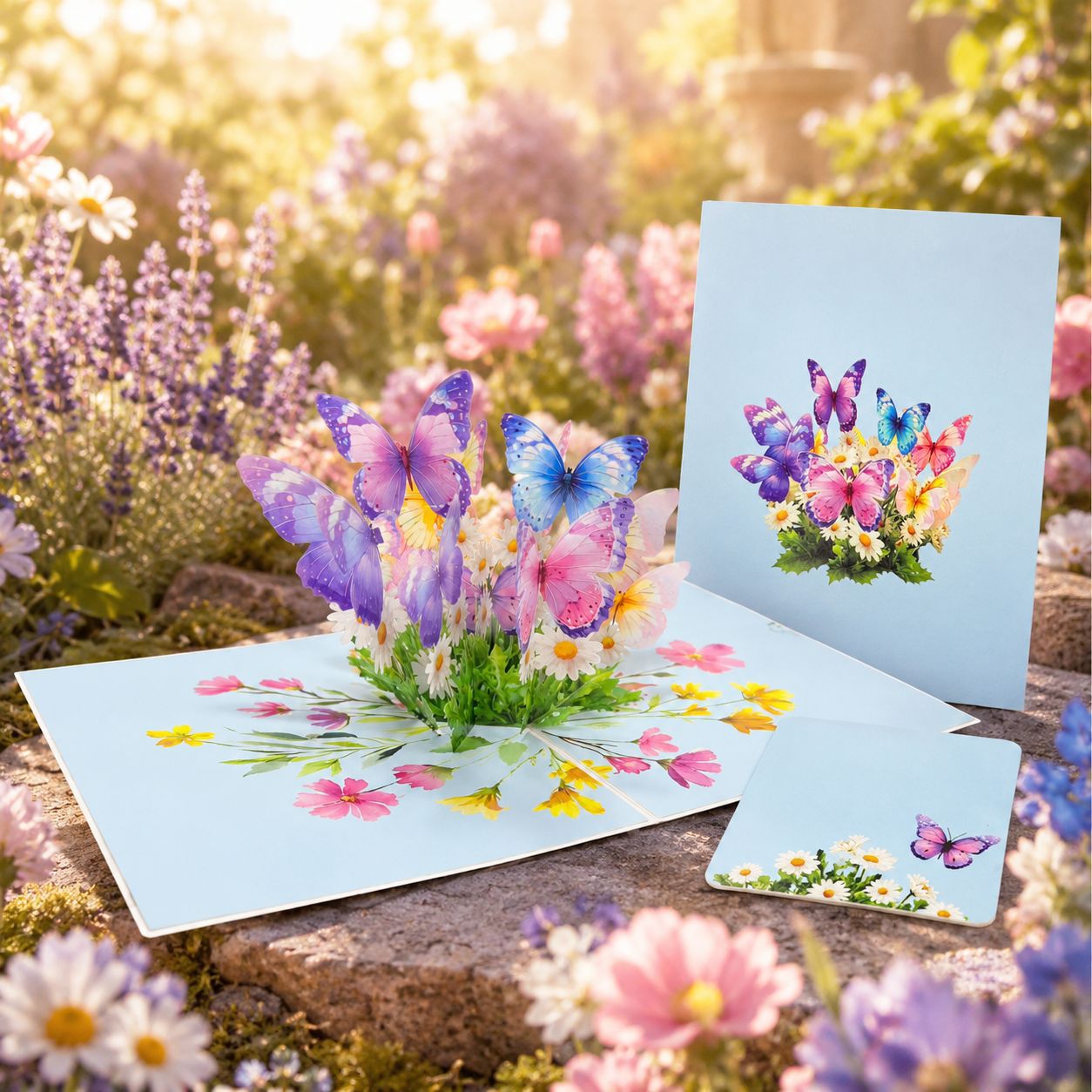 3D Pop Up PET UV Printed Butterflies Happy Birthday Cards, 3D Popup Happy Birthday Greeting Card