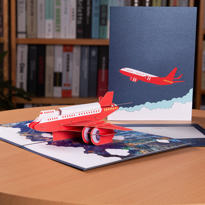 3D Pop UP Greeting Card, Truck Windmill Ferris Wheel Bicycle Sailboat Paper Card Desktop Oranment