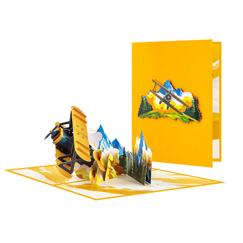 3D Pop UP Greeting Card, Truck Windmill Ferris Wheel Bicycle Sailboat Paper Card Desktop Oranment