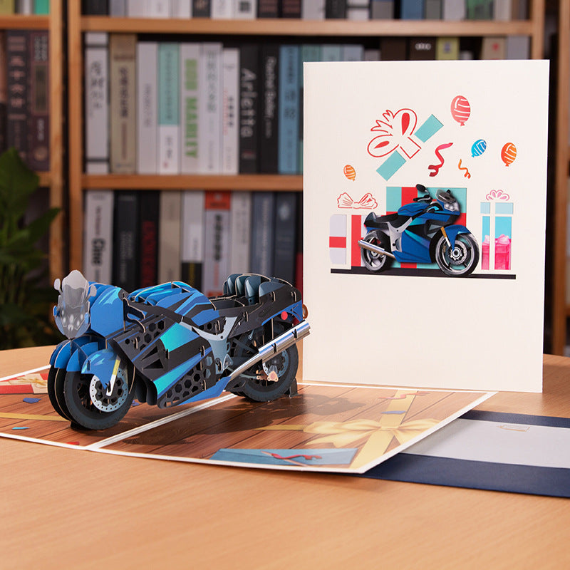3D Pop UP Greeting Card, Truck Windmill Ferris Wheel Bicycle Sailboat Paper Card Desktop Oranment