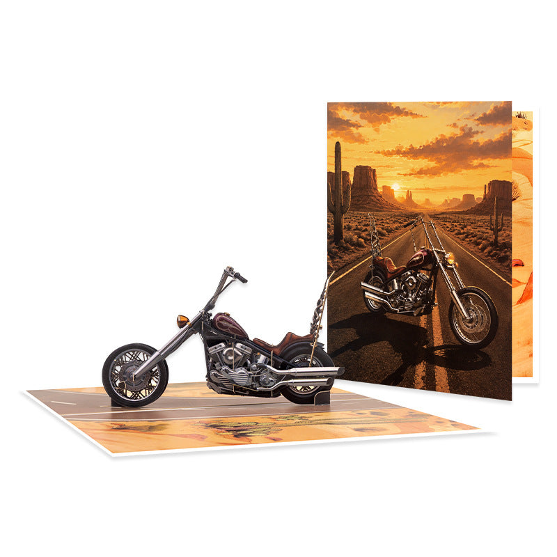 High-handlebar Motorcycle Greeting Card