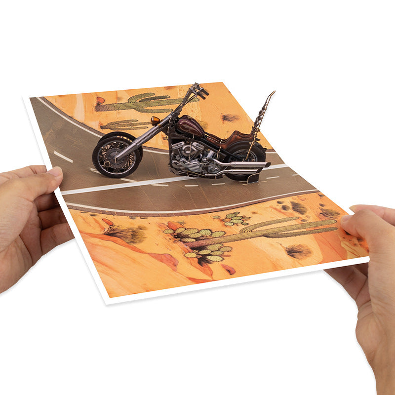 High-handlebar Motorcycle Greeting Card