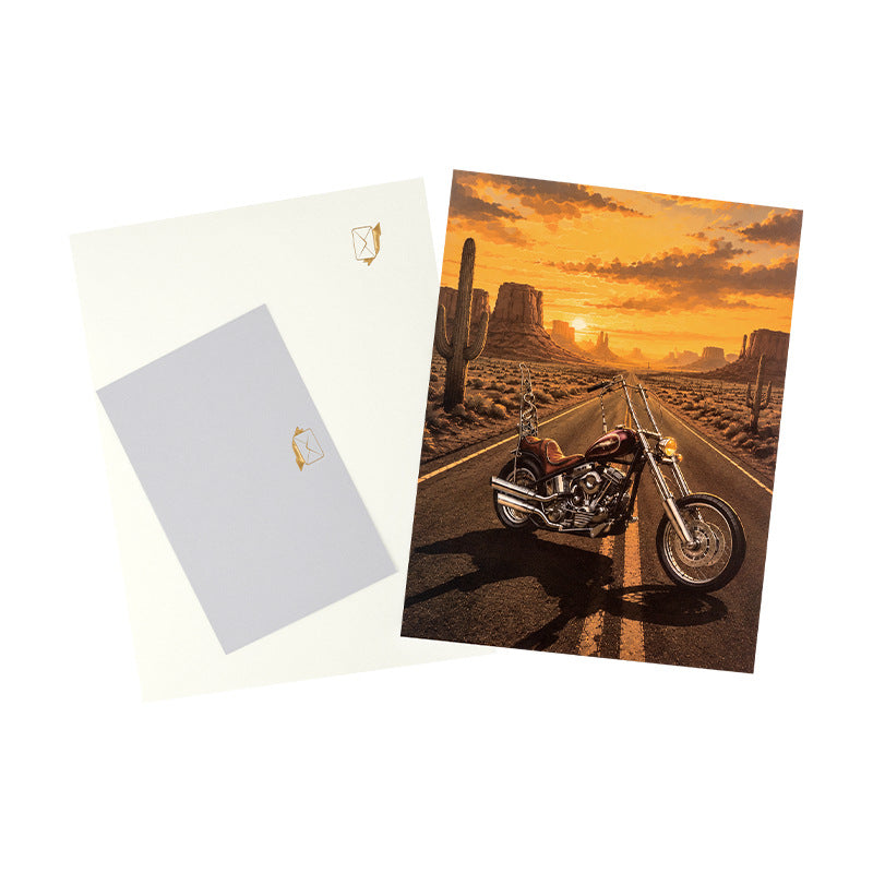 High-handlebar Motorcycle Greeting Card