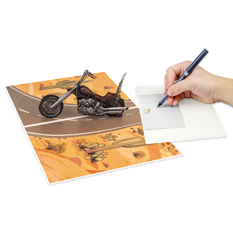 High-handlebar Motorcycle Greeting Card