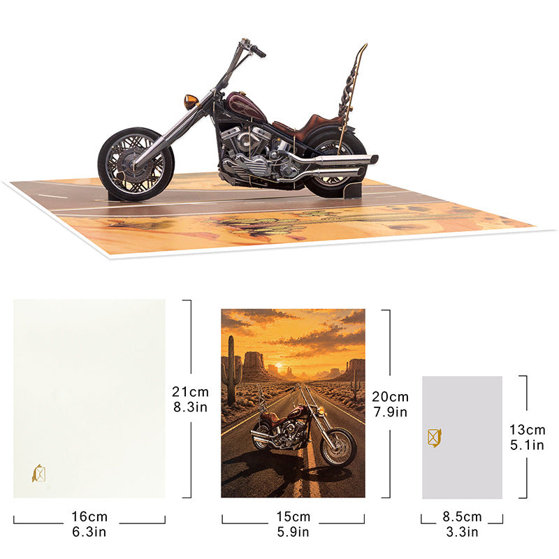 High-handlebar Motorcycle Greeting Card