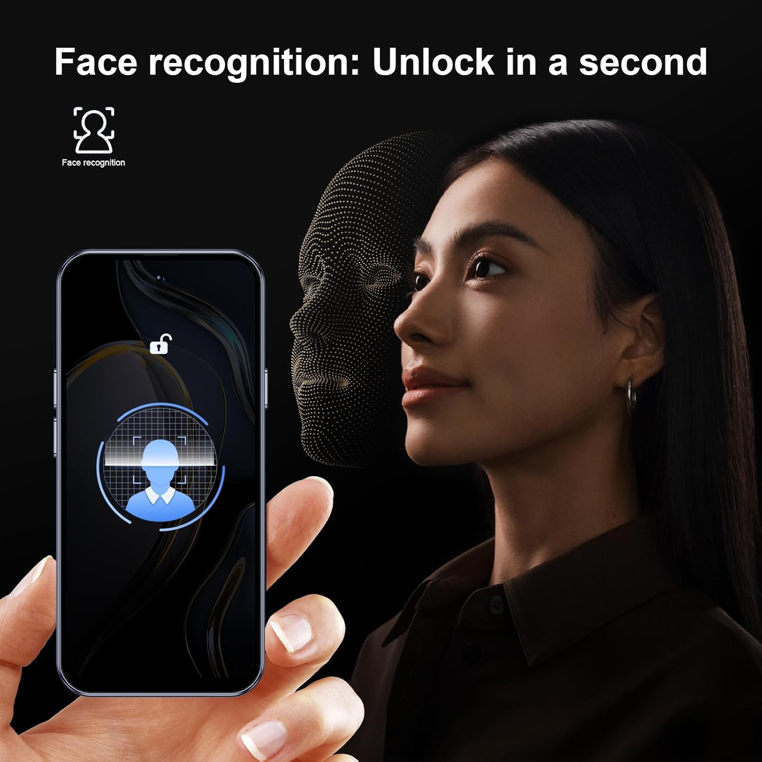 4.5'' 3G+64GB Mini Phone Unlocked 4G Mobile Smartphone with 2000mAh Battery Compact Backup Mini Phone for Kids & Students Dual SIM Face ID