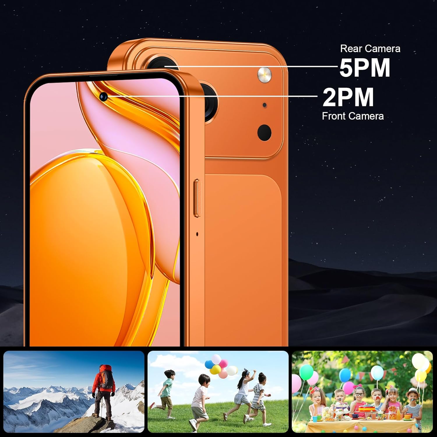 4.5'' 3G+64GB Mini Phone Unlocked 4G Mobile Smartphone with 2000mAh Battery Compact Backup Mini Phone for Kids & Students Dual SIM Face ID