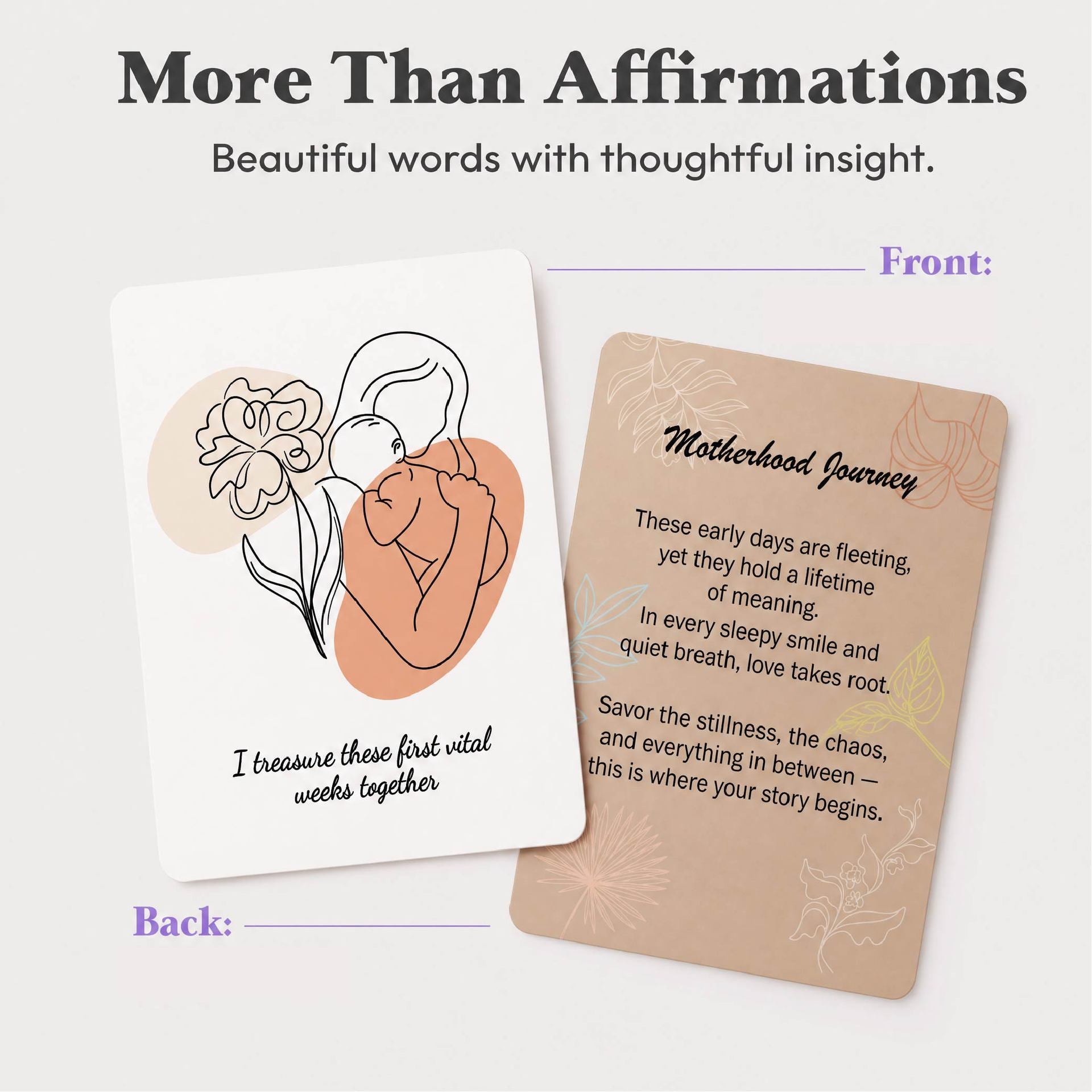 50pcs/Set Pregnancy Affirmation Cards – Milestone Cards for Expectant Mothers & Newborns