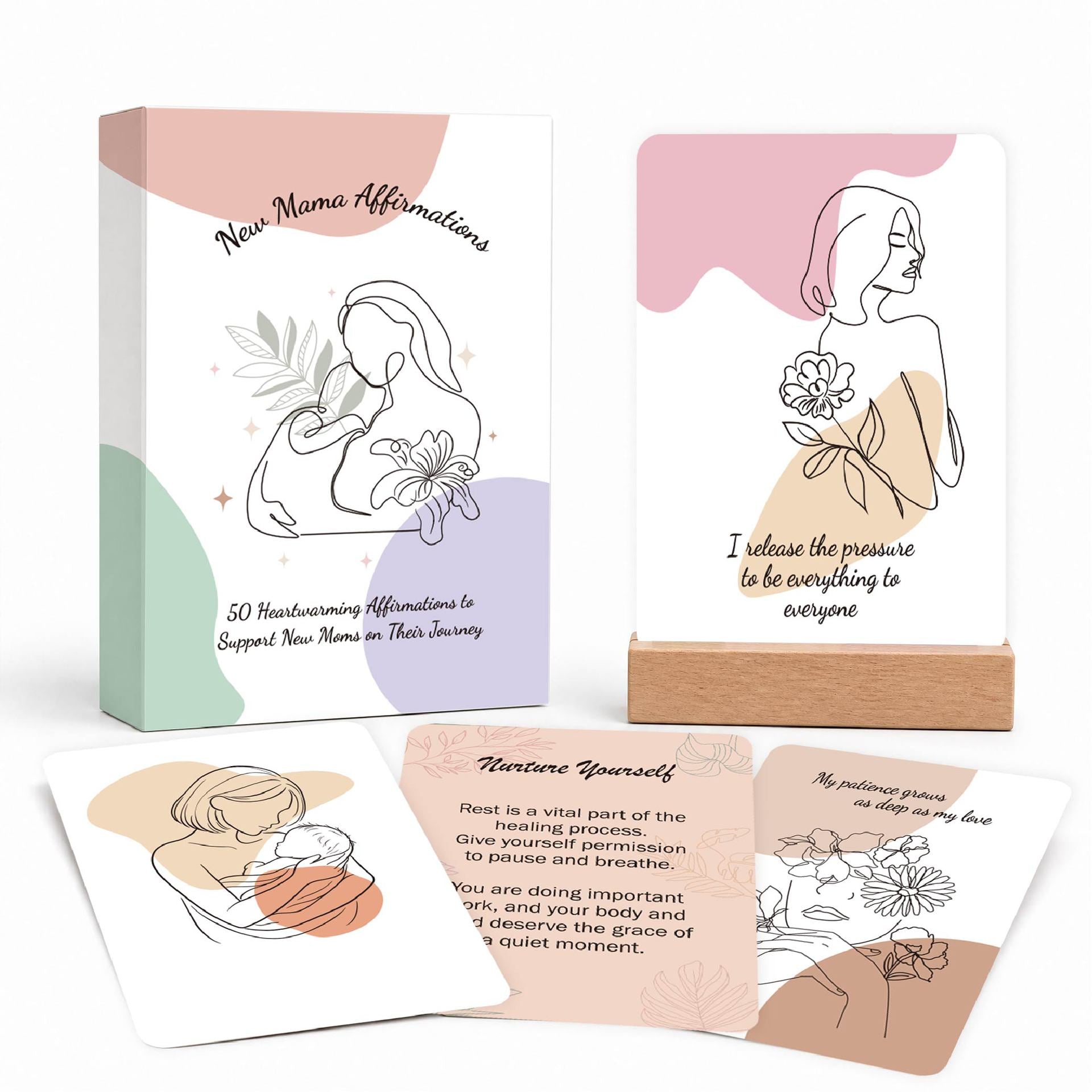 50pcs/Set Pregnancy Affirmation Cards – Milestone Cards for Expectant Mothers & Newborns