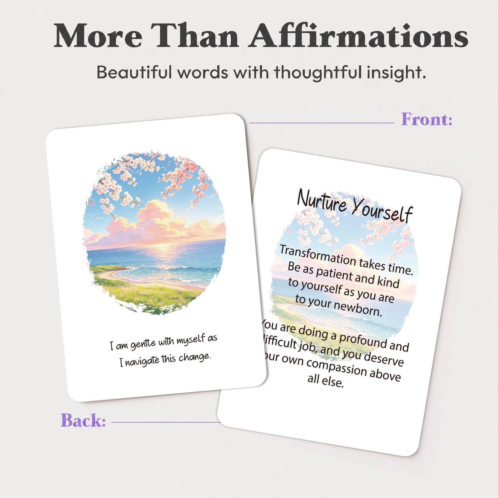 50pcs/Set Pregnancy Affirmation Cards – Milestone Cards for Expectant Mothers & Newborns