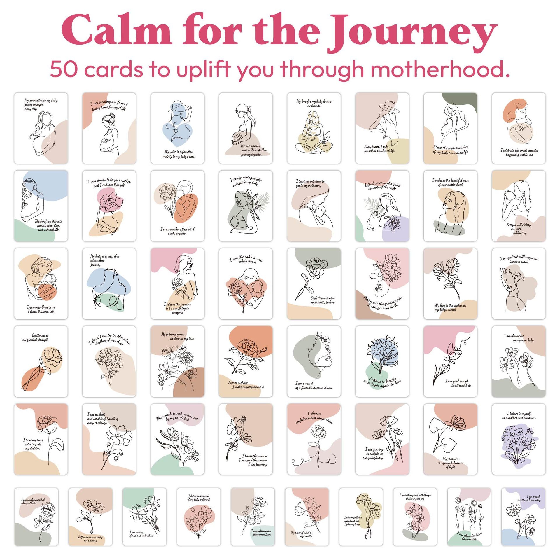 50pcs/Set Pregnancy Affirmation Cards – Milestone Cards for Expectant Mothers & Newborns