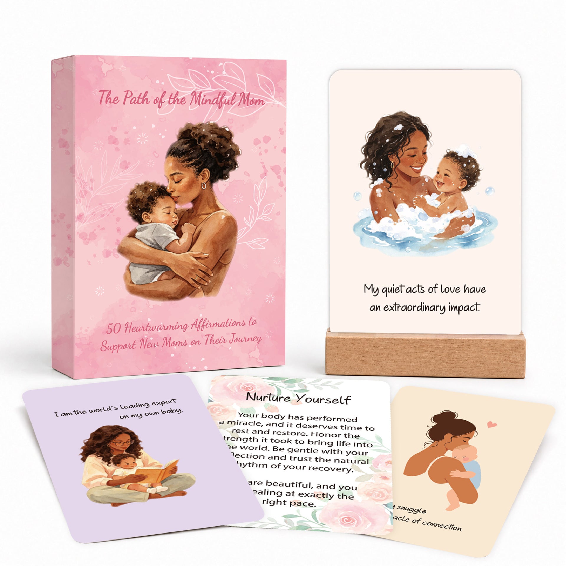50pcs/Set Pregnancy Affirmation Cards – Milestone Cards for Expectant Mothers & Newborns