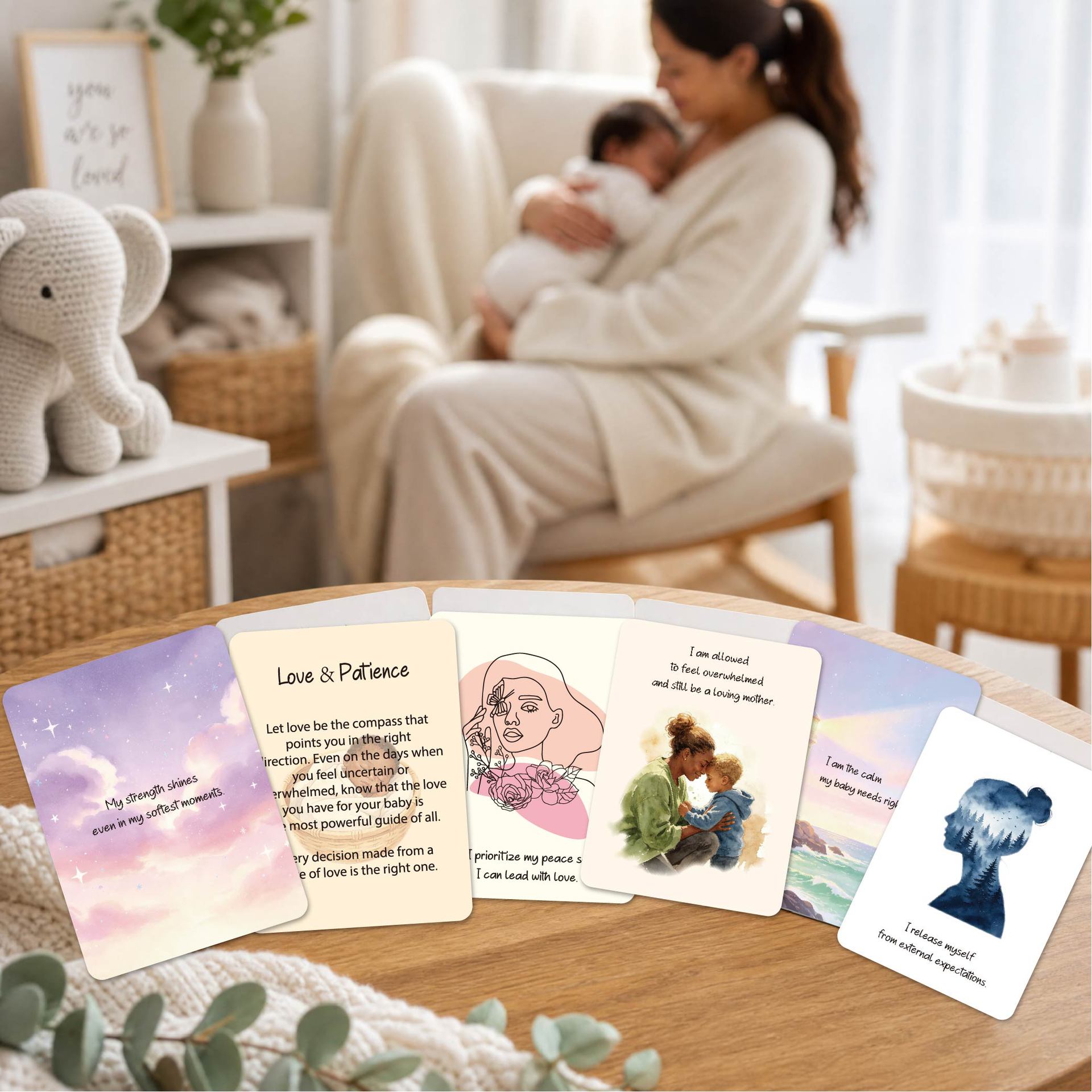 50pcs/Set Pregnancy Affirmation Cards – Milestone Cards for Expectant Mothers & Newborns