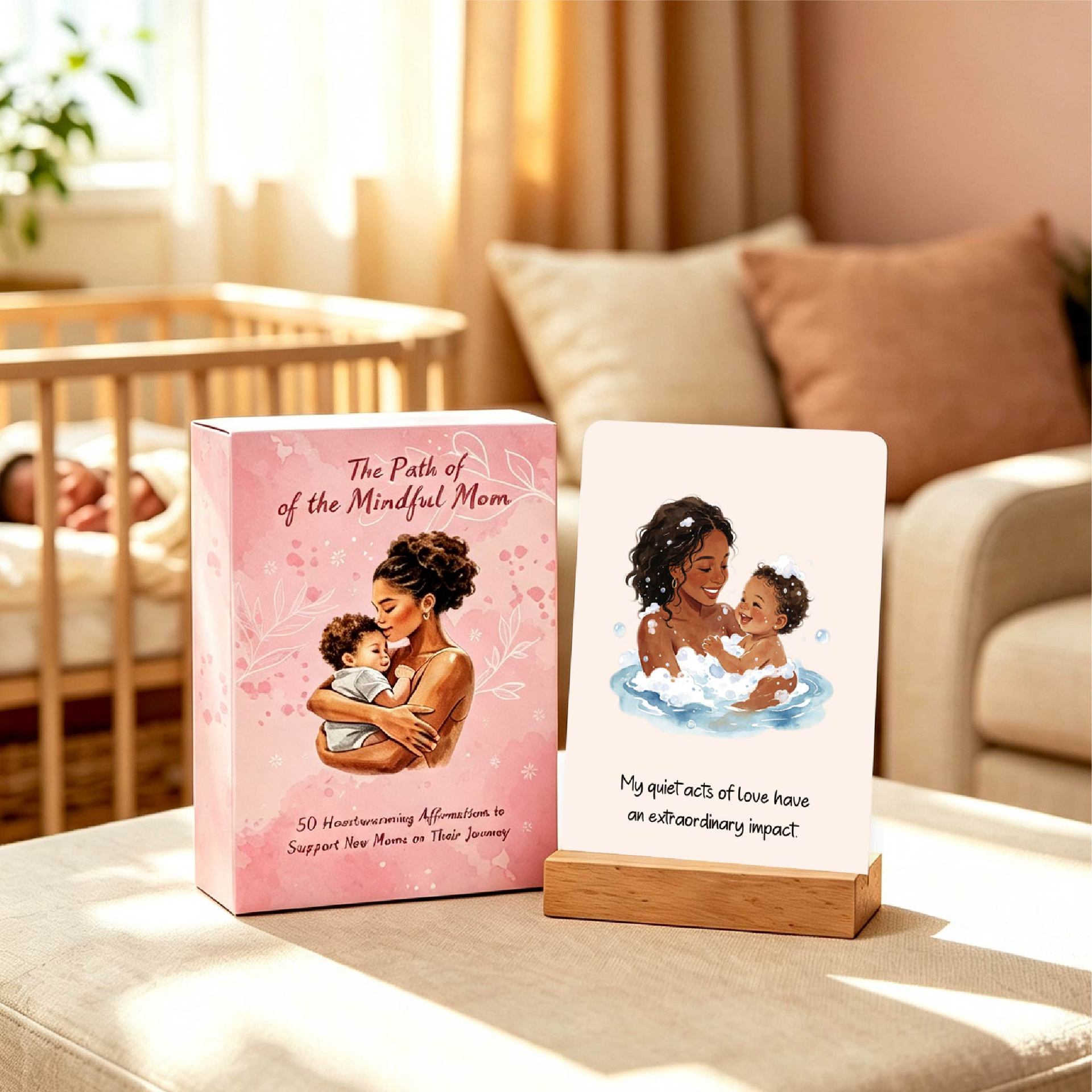 50pcs/Set Pregnancy Affirmation Cards – Milestone Cards for Expectant Mothers & Newborns
